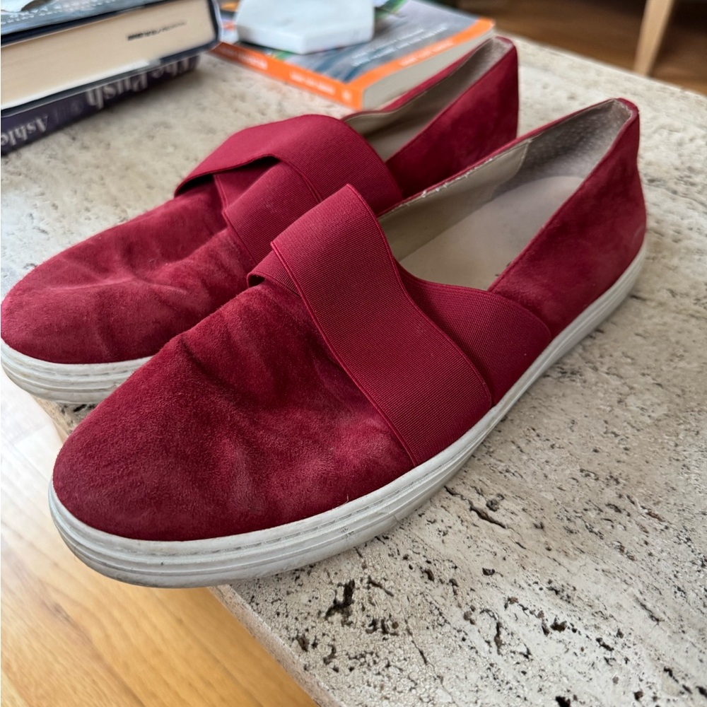 Via Spiga Red Suede Women's Slip-On Shoes